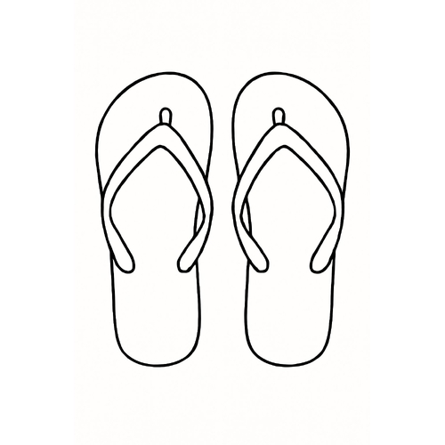 Tranh tô màu đôi dép cho bé đẹp, tải miễn phí 2025