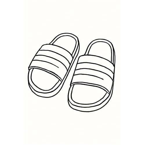 Tranh tô màu đôi dép cho bé đẹp, tải miễn phí 2025