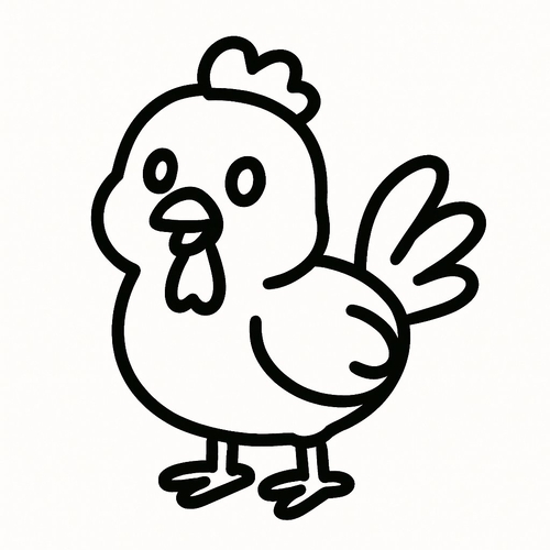 Hình tô màu con gà cho bé 2025 - PDF miễn phí