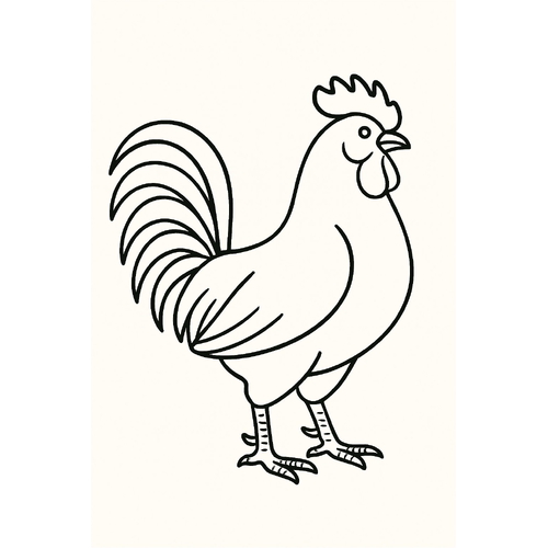 Hình tô màu con gà cho bé 2025 - PDF miễn phí