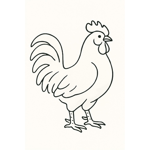 Hình tô màu con gà cho bé 2025 - PDF miễn phí