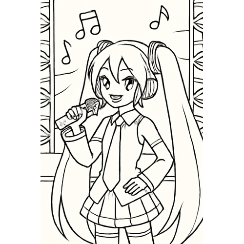 Tranh tô màu Miku cho bé PDF dễ thương nhất 2025