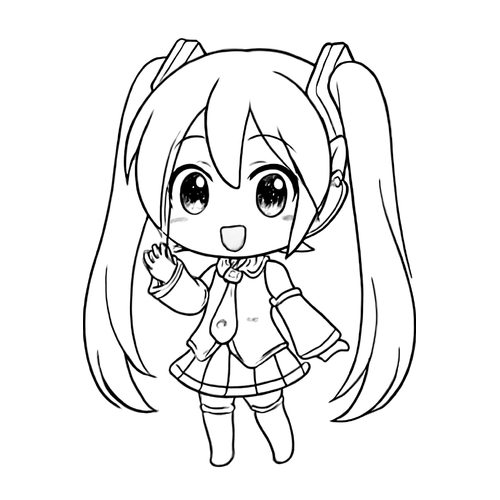 Tranh tô màu Miku cho bé PDF dễ thương nhất 2025