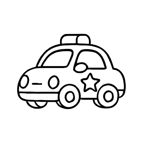 Tranh ô tô cảnh sát tô màu cho bé 2025 | Tải PDF