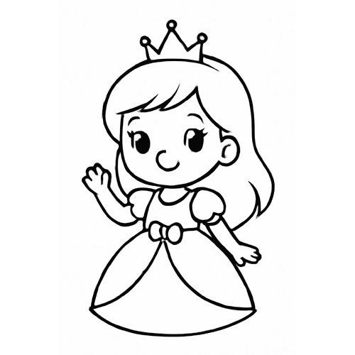 Tranh tô màu công chúa cho bé đẹp dễ thương