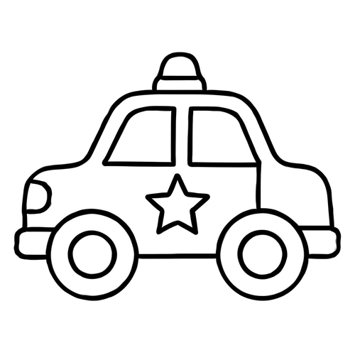 Tranh ô tô cảnh sát tô màu cho bé 2025 | Tải PDF