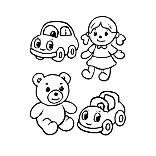 Tranh tô màu đồ chơi trường mầm non cho bé 2025