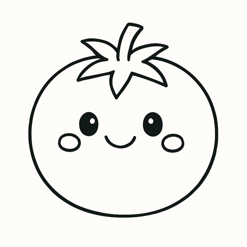 Tranh tô màu quả cà chua cho bé 2025 | Tải PDF miễn phí