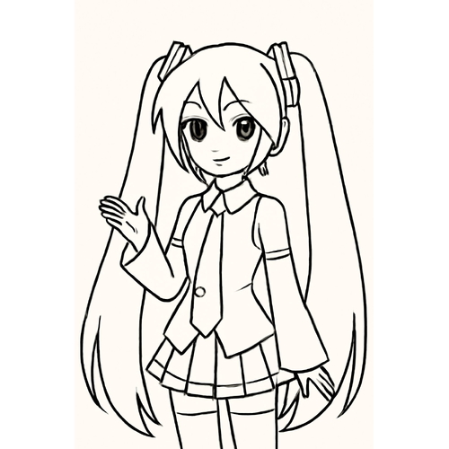 Tranh tô màu Miku cho bé PDF dễ thương nhất 2025