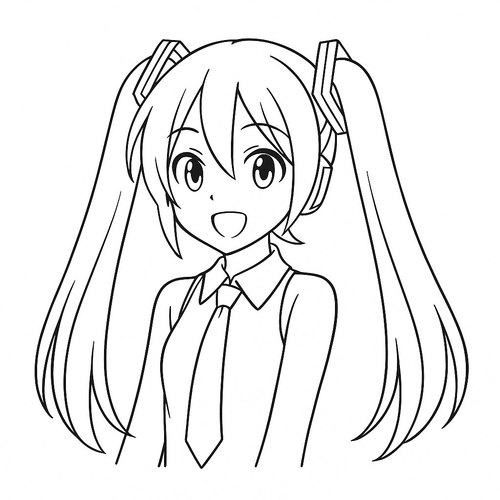 Tranh tô màu Miku cho bé PDF dễ thương nhất 2025