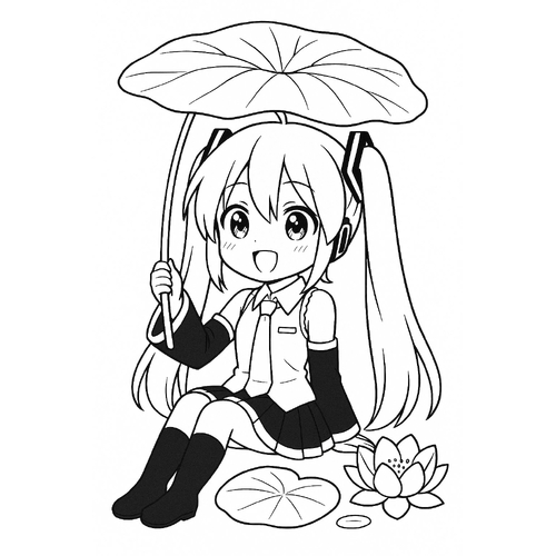 Tranh tô màu lá sen cho bé 2025