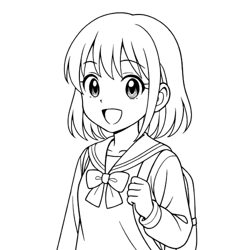 Tranh tô màu bé đến trường cho bé 2025