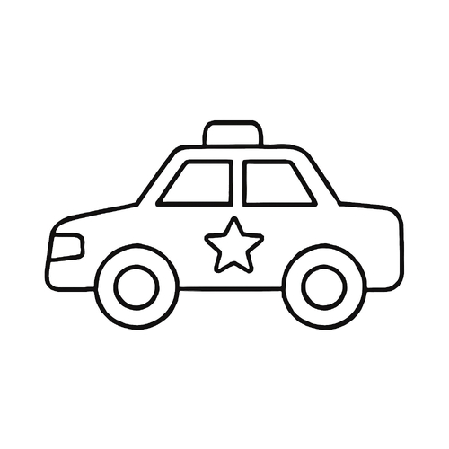 Tranh ô tô cảnh sát tô màu cho bé 2025 | Tải PDF