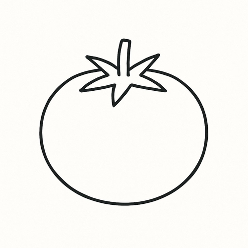 Tranh tô màu quả cà chua cho bé 2025 | Tải PDF miễn phí