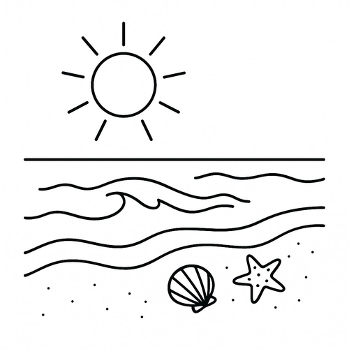 Tranh tô màu trời nắng cho bé 2025