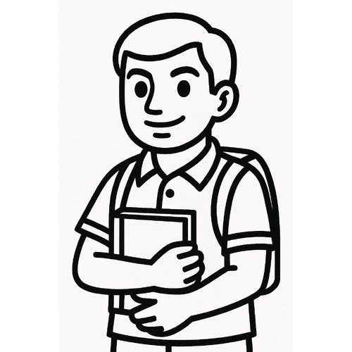 Tranh tô màu bé đến trường cho bé 2025