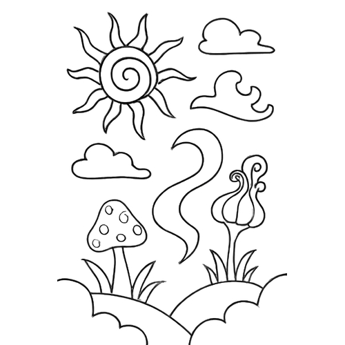 Tranh tô màu trời nắng cho bé 2025