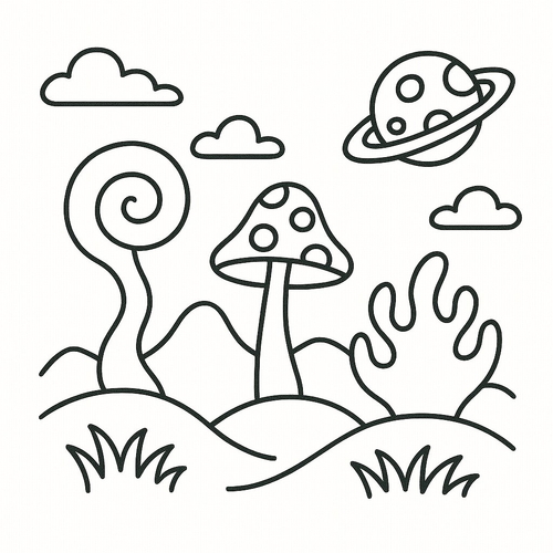 Tranh tô màu thiên nhiên cho bé 2025