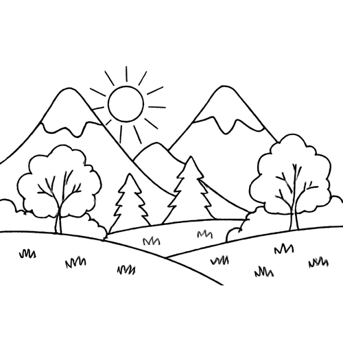 Tranh tô màu trời nắng cho bé 2025