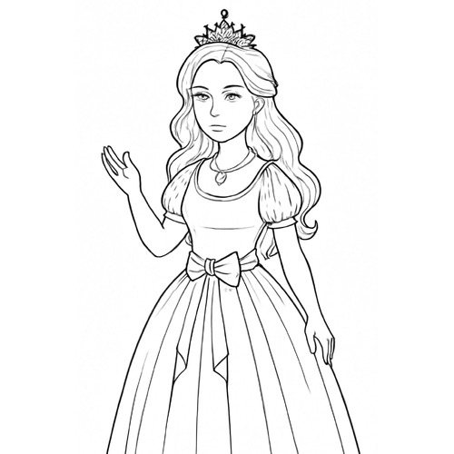 Tranh tô màu công chúa cho bé đẹp dễ thương