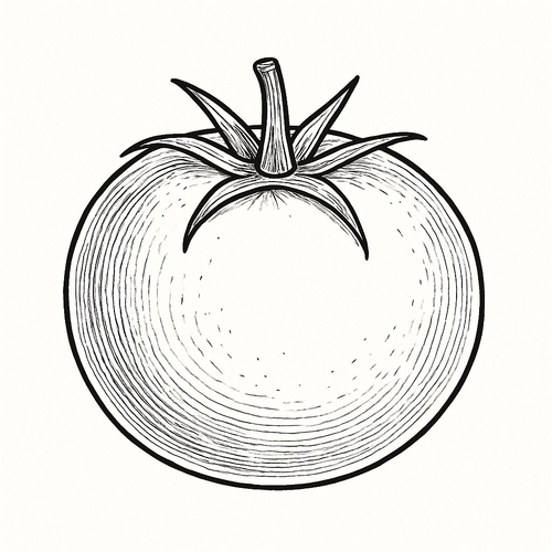 Tranh tô màu quả cà chua cho bé 2025 | Tải PDF miễn phí