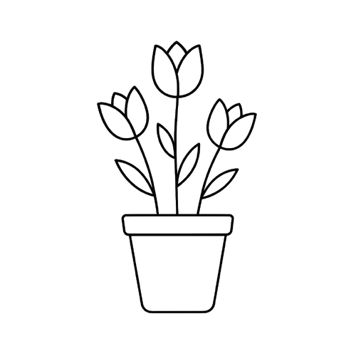 Tranh tô màu chậu hoa cho bé 2025