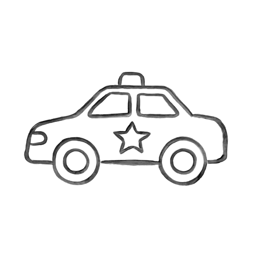 Tranh ô tô cảnh sát tô màu cho bé 2025 | Tải PDF