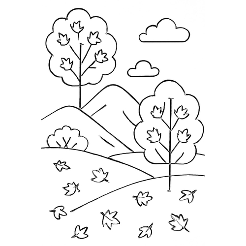 Tranh tô màu phong cảnh miền núi cho bé 2025