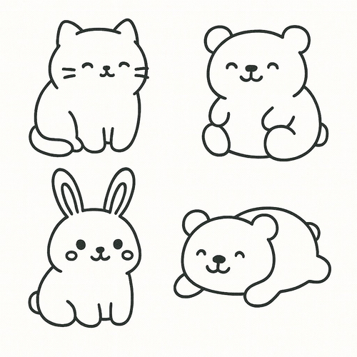 Tranh tô màu Squishy cho bé 2025 – Tải PDF miễn phí