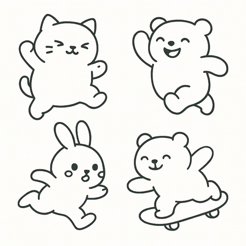 Tranh tô màu Squishy cho bé 2025 – Tải PDF miễn phí