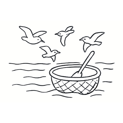 Tranh tô màu thuyền thúng cho bé đẹp, tải miễn phí 2025