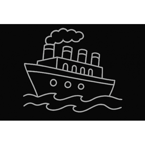 Tô màu tàu Titanic cho bé 2025 - Hình PDF miễn phí