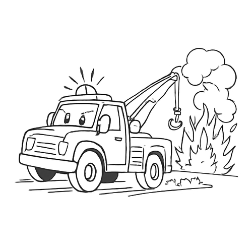 Tranh tô màu xe cứu hộ cho bé 2025 – Tải PDF miễn phí