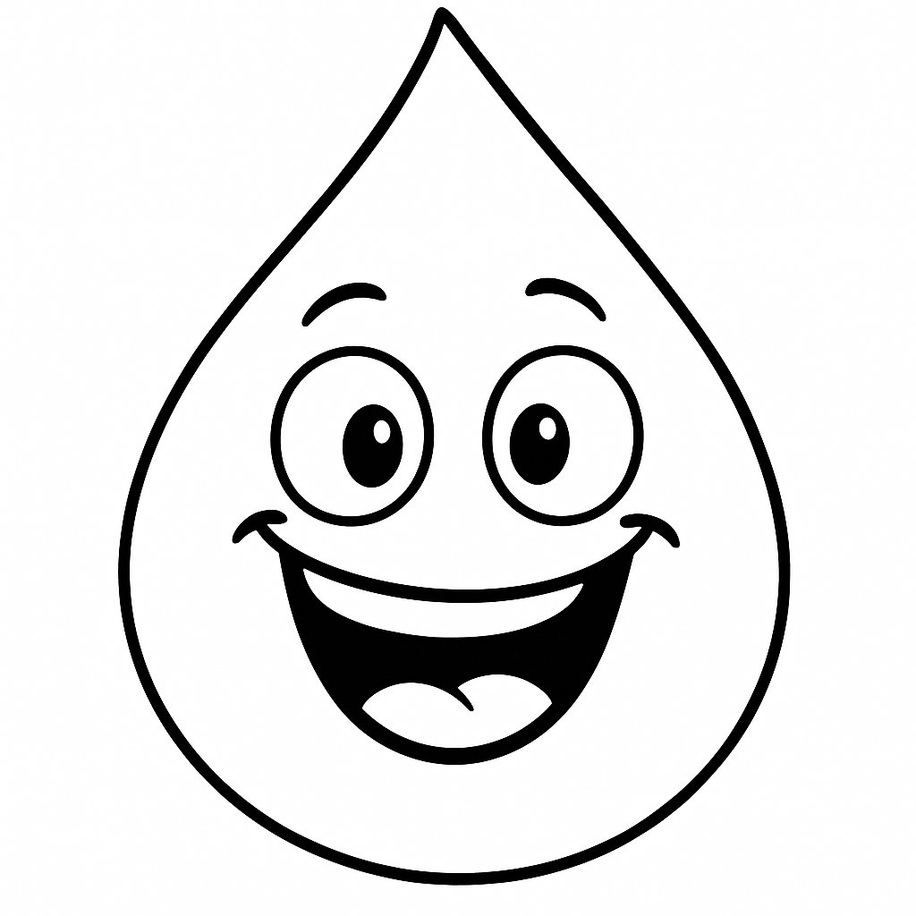 Tranh tô màu giọt nước cho bé 2025 - Hình PDF tải nhanh