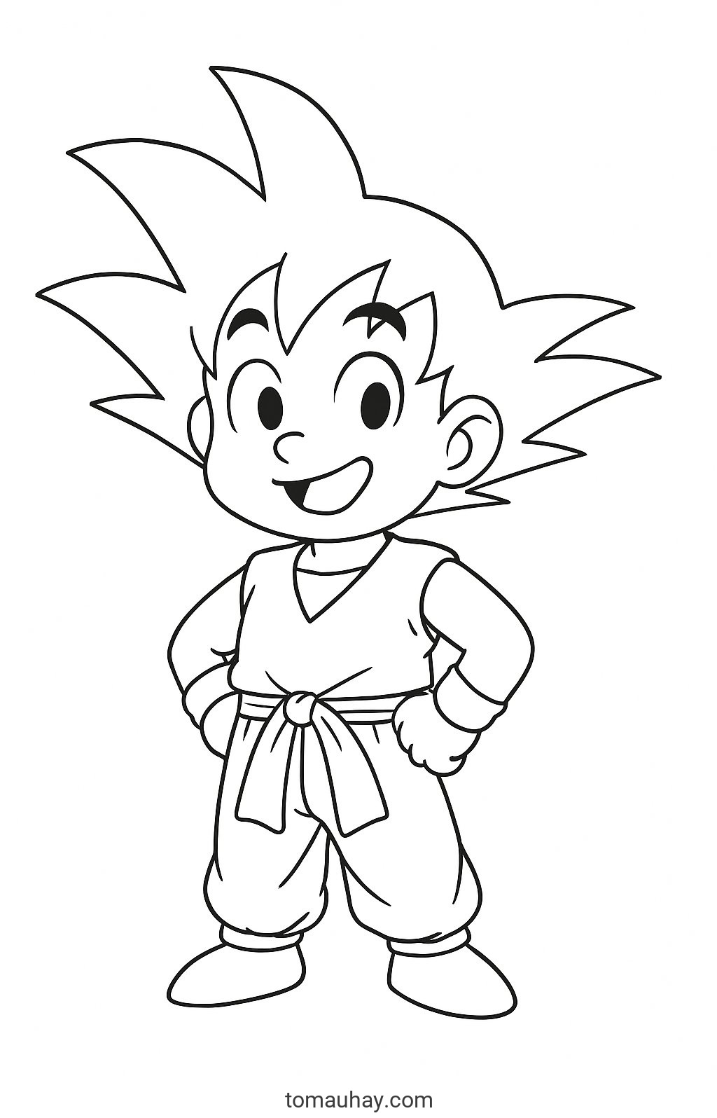 Tô màu Goku cho bé 2026 | Tranh Dragon Ball đẹp PDF - Goku hoạt hình