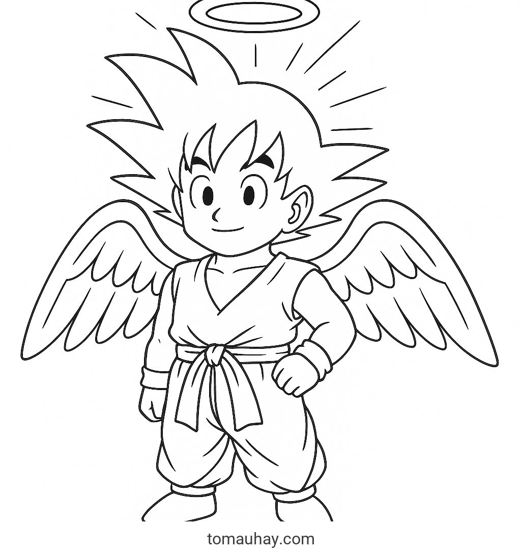 Tô màu Goku cho bé 2026 | Tranh Dragon Ball đẹp PDF - Goku thần tiên