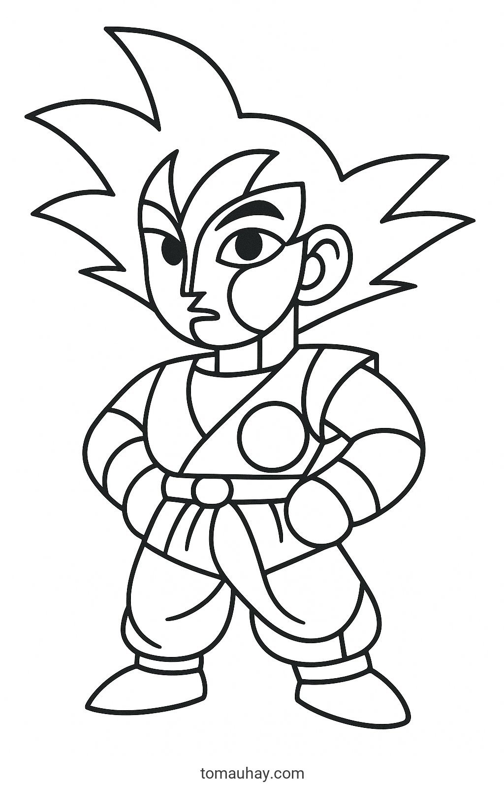 Tô màu Goku cho bé 2026 | Tranh Dragon Ball đẹp PDF - Goku trừu tượng