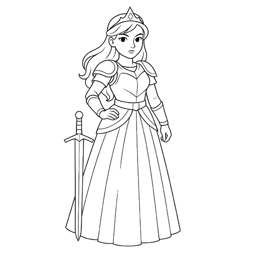 Tranh tô màu công chúa cho bé đẹp dễ thương