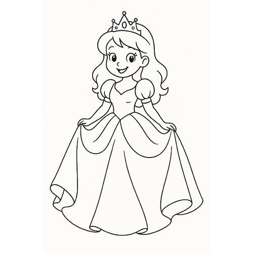 Tranh tô màu công chúa cho bé đẹp dễ thương