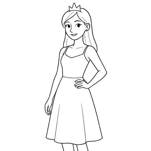 Tranh tô màu công chúa cho bé đẹp dễ thương
