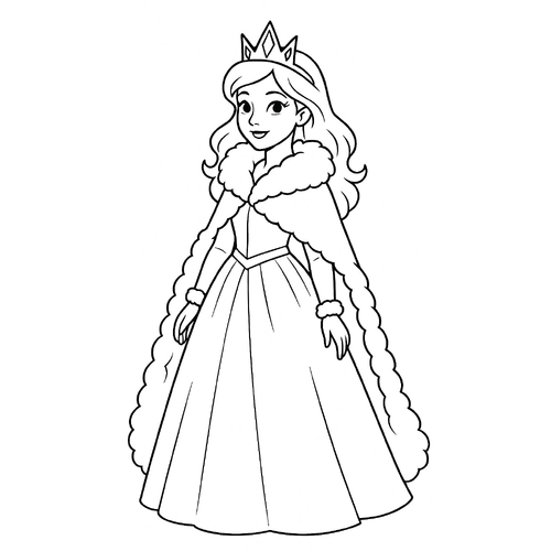 Tranh tô màu công chúa cho bé đẹp dễ thương