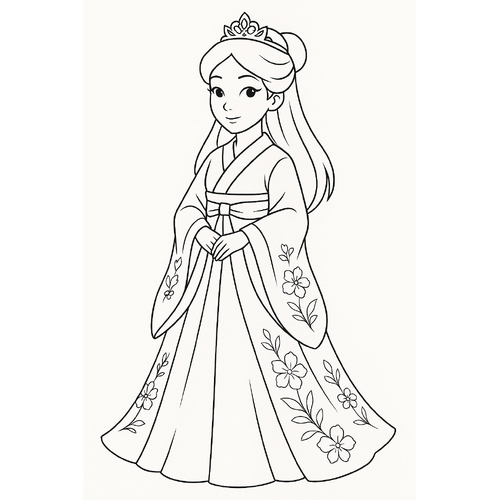 Tranh tô màu công chúa cho bé đẹp dễ thương
