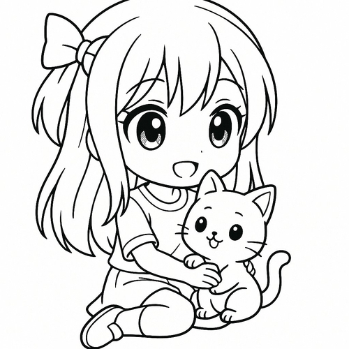 Tranh tô màu Gacha cho bé 2025 - Hình PDF tải nhanh