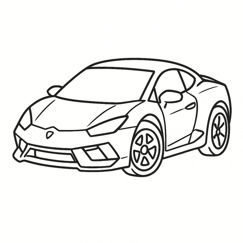 Tranh tô màu xe Lamborghini cực ngầu 2025 bé cực thích
