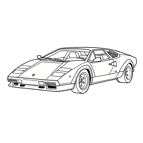 Tranh tô màu xe Lamborghini cực ngầu 2025 bé cực thích