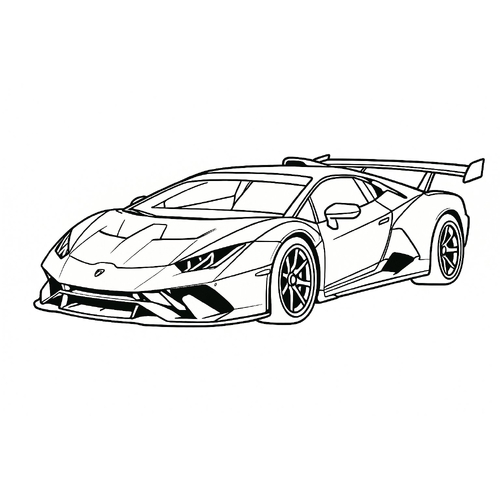 Tranh tô màu xe Lamborghini cực ngầu 2025 bé cực thích