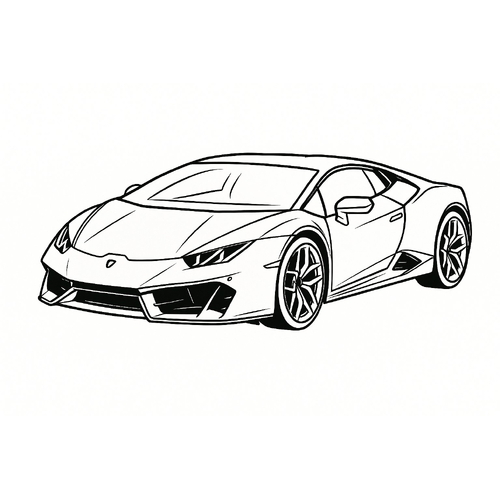 Tranh tô màu xe Lamborghini cực ngầu 2025 bé cực thích