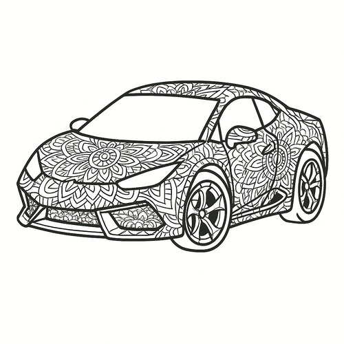 Tranh tô màu xe Lamborghini cực ngầu 2025 bé cực thích