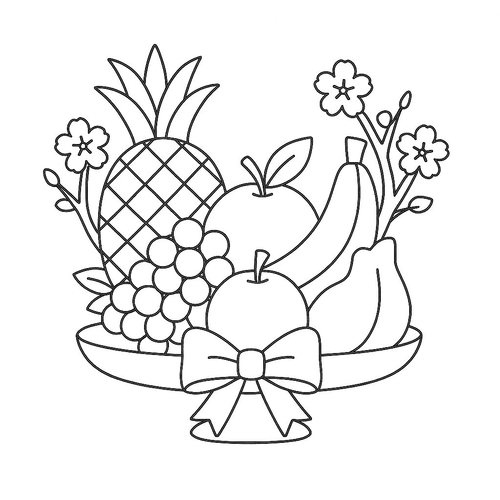 Tô màu mâm ngũ quả cho bé đẹp nhất 2025