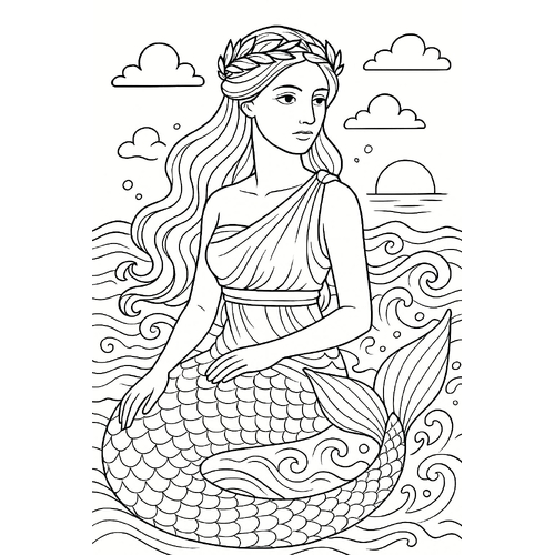 18+ Tranh tô màu nàng tiên cá 2025 cực đáng yêu bé rất thích